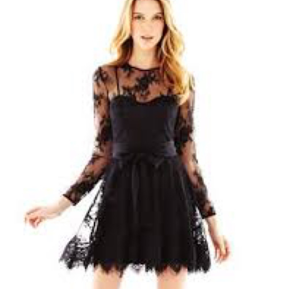 Marchesa Pearl by Georgina Chapman  Lace Fitted Bodice Coquette Goth Dress 0